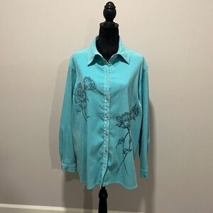 Allison Daley Blouse, Teal, Size 16W